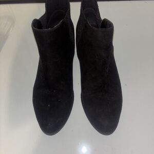 Union Bay Black Ankle High TIMMY Pull On Boots Faux Suede Textile TIMMY SZ 7.5